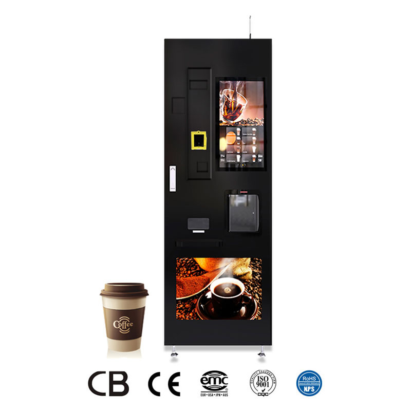 Máy bán cà phê nóng, lạnh, các loại nước trái cây, trà sữa và làm nước đá tự động với màn hình cảm ứng