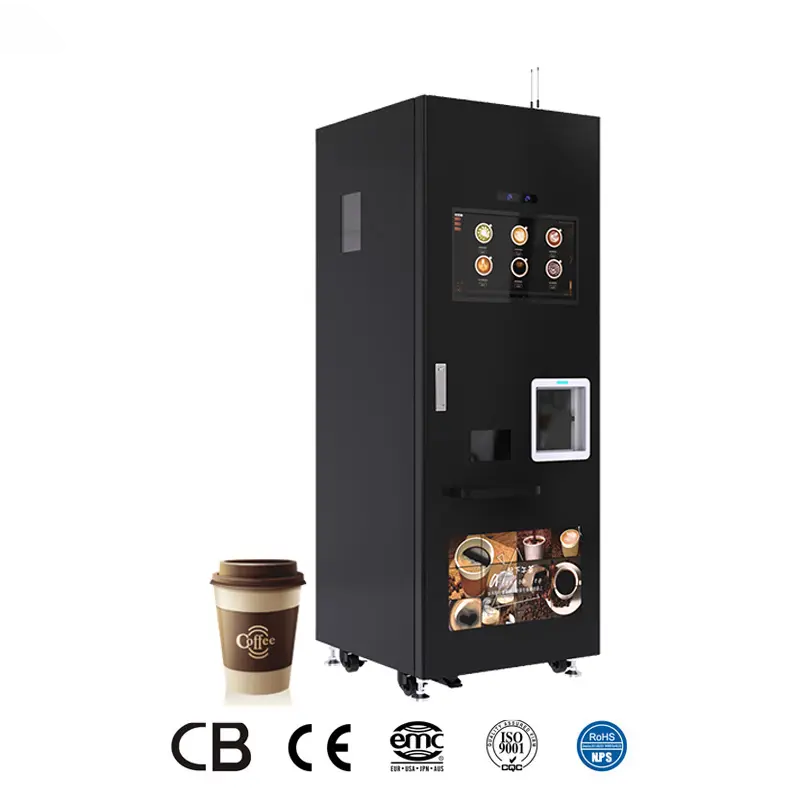 Máy bán cà phê nóng, lạnh, các loại nước trái cây, trà sữa và làm nước đá tự động với màn hình cảm ứng
