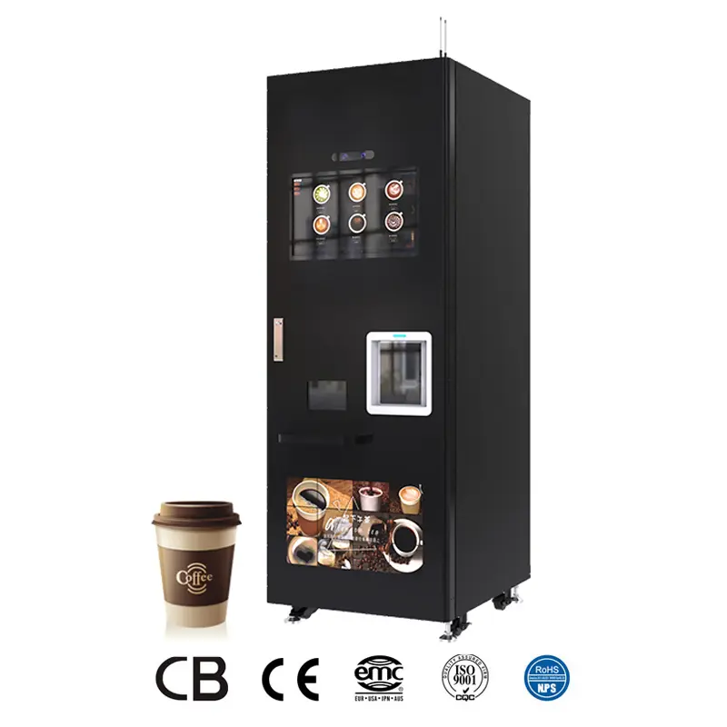 Máy bán cà phê nóng, lạnh, các loại nước trái cây, trà sữa và làm nước đá tự động với màn hình cảm ứng