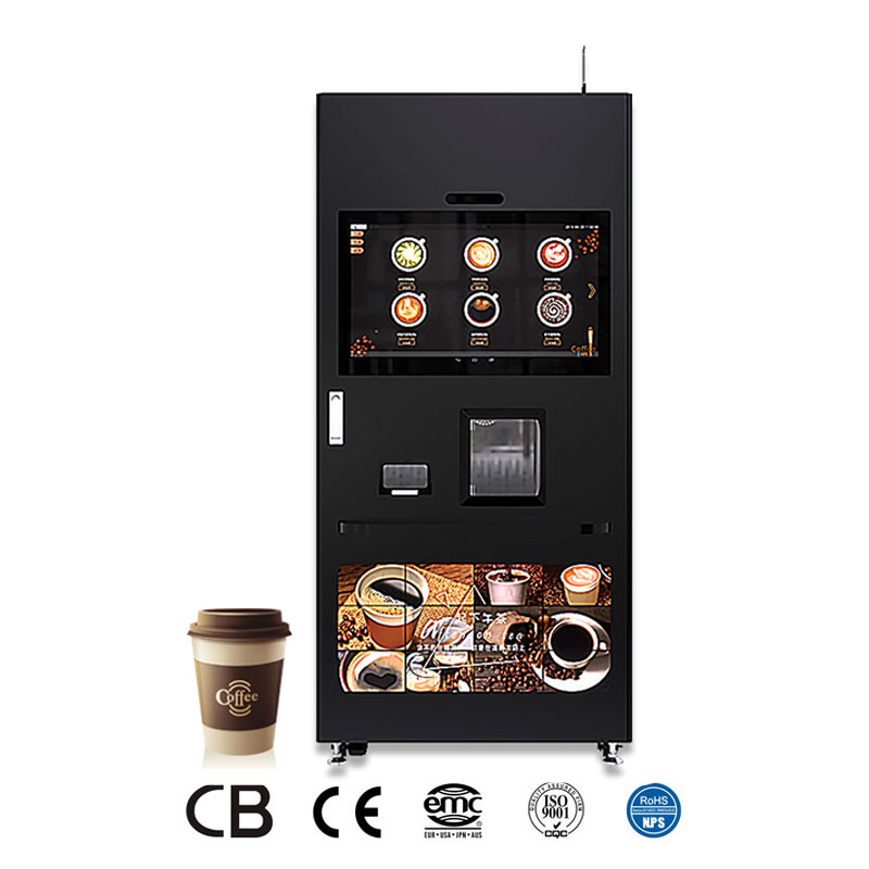 Máy bán cà phê nóng, lạnh, các loại nước trái cây, trà sữa và làm nước đá tự động với màn hình cảm ứng